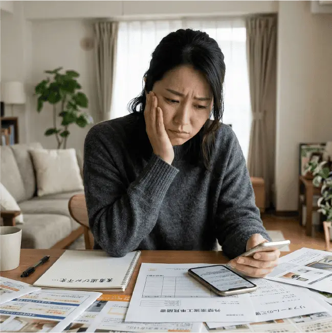「標準工事費別」の意味がわからないお悩みのイメージ